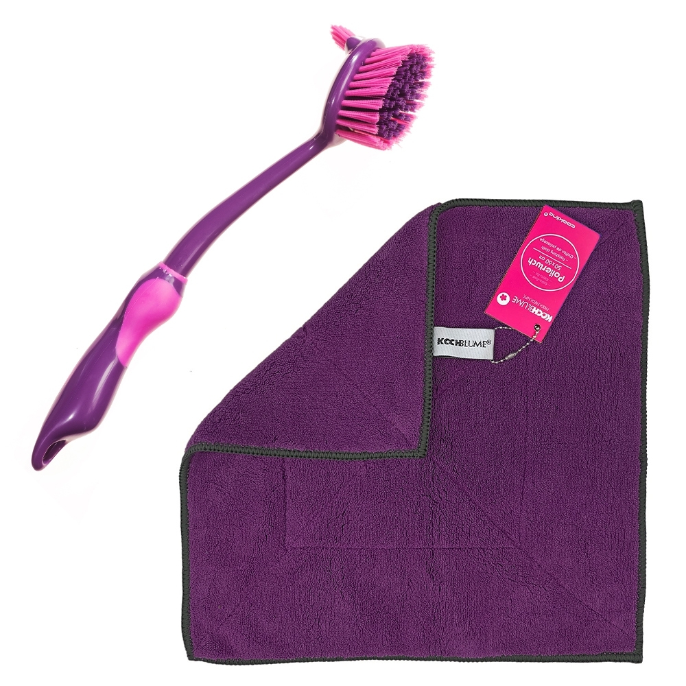 Kochblume - Microfiber cloth + Dish brush 31 cm