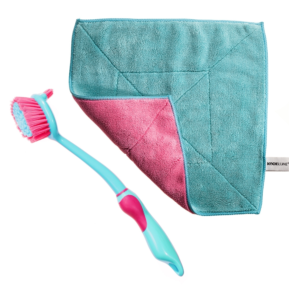 Kochblume - Microfiber cloth + Dish brush 31 cm