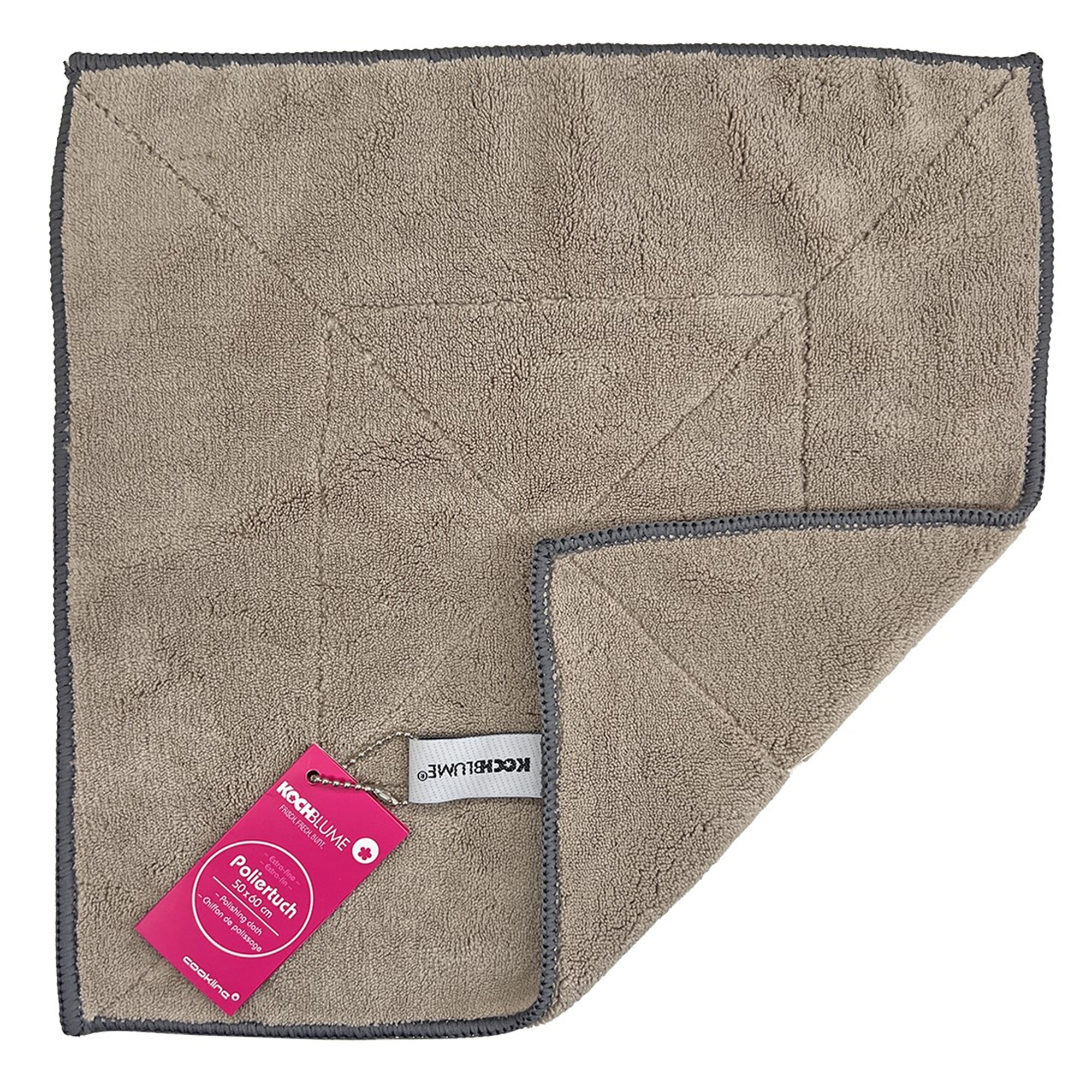 Kochblume - Microfasertuch 30 x 30 cm, taupe