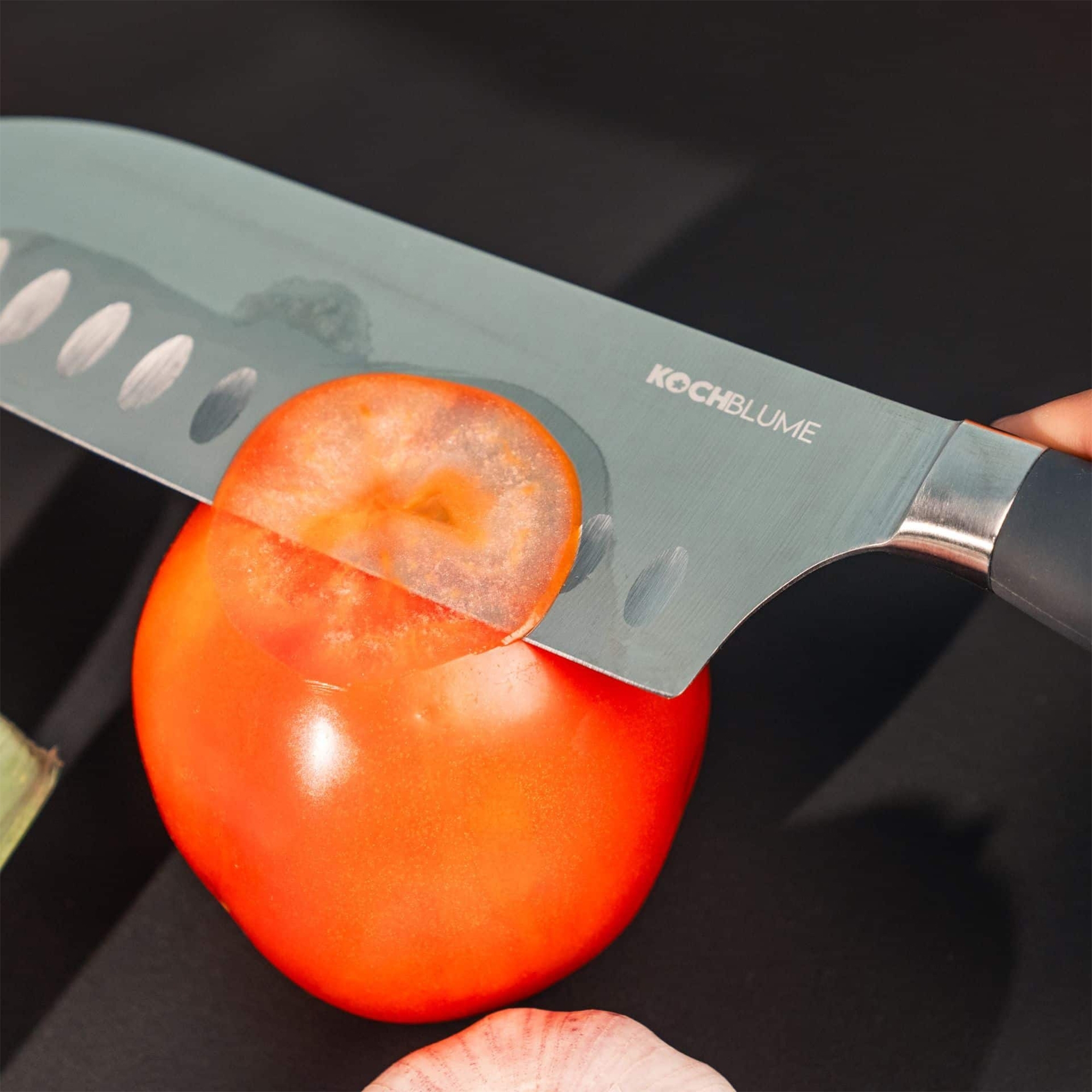 Kochblume - Santoku knife with smooth blade, taupe