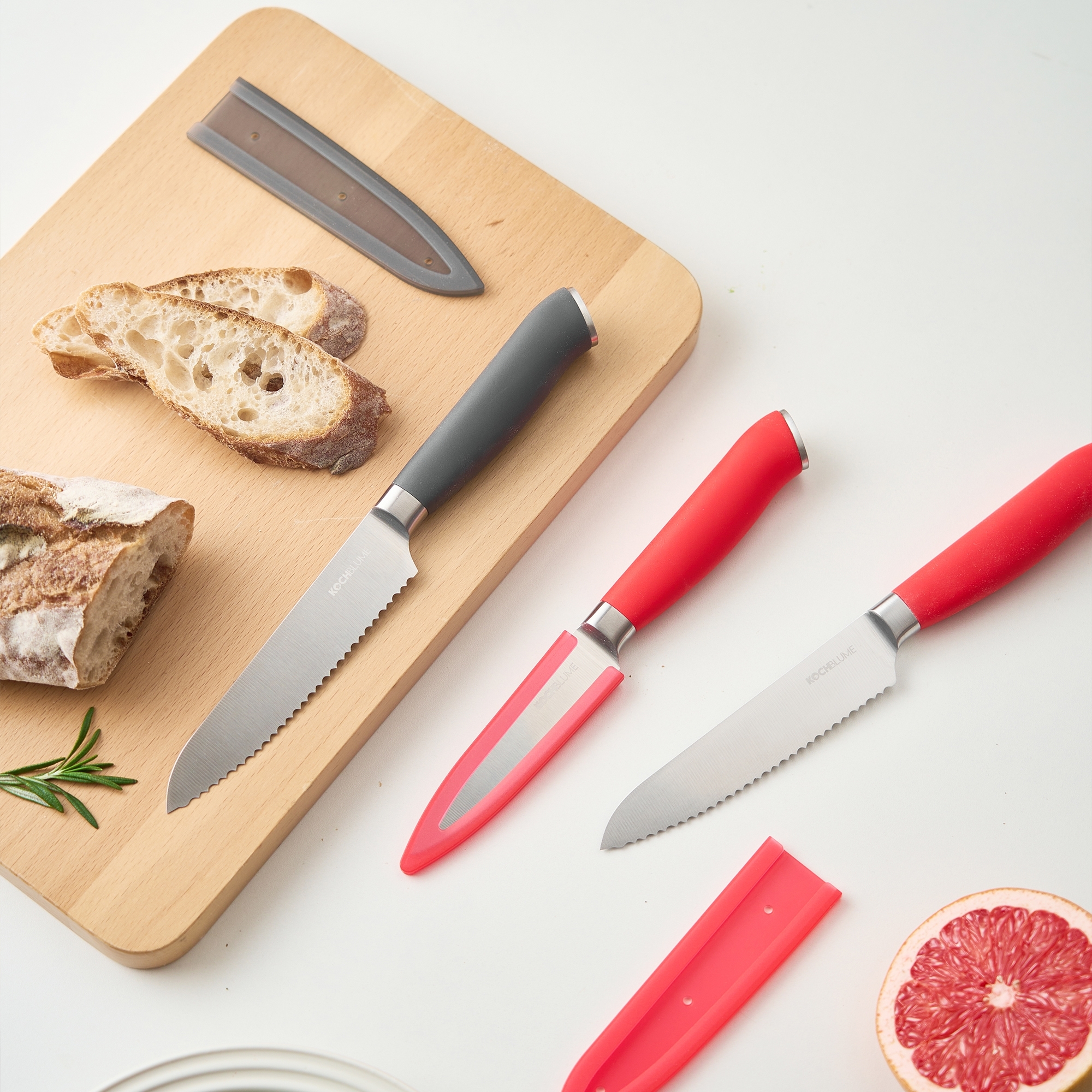 Kochblume - Vegetable knife S, smooth blade, red