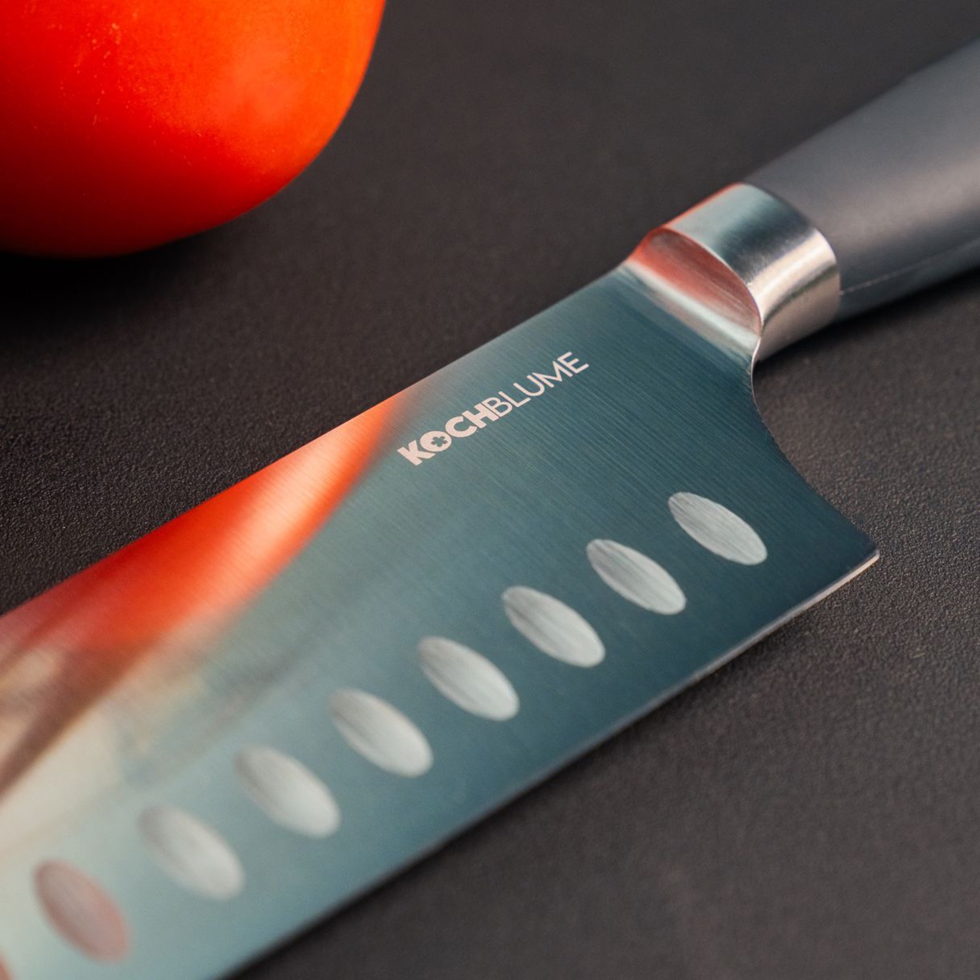Kochblume - Santoku knife with smooth blade, taupe