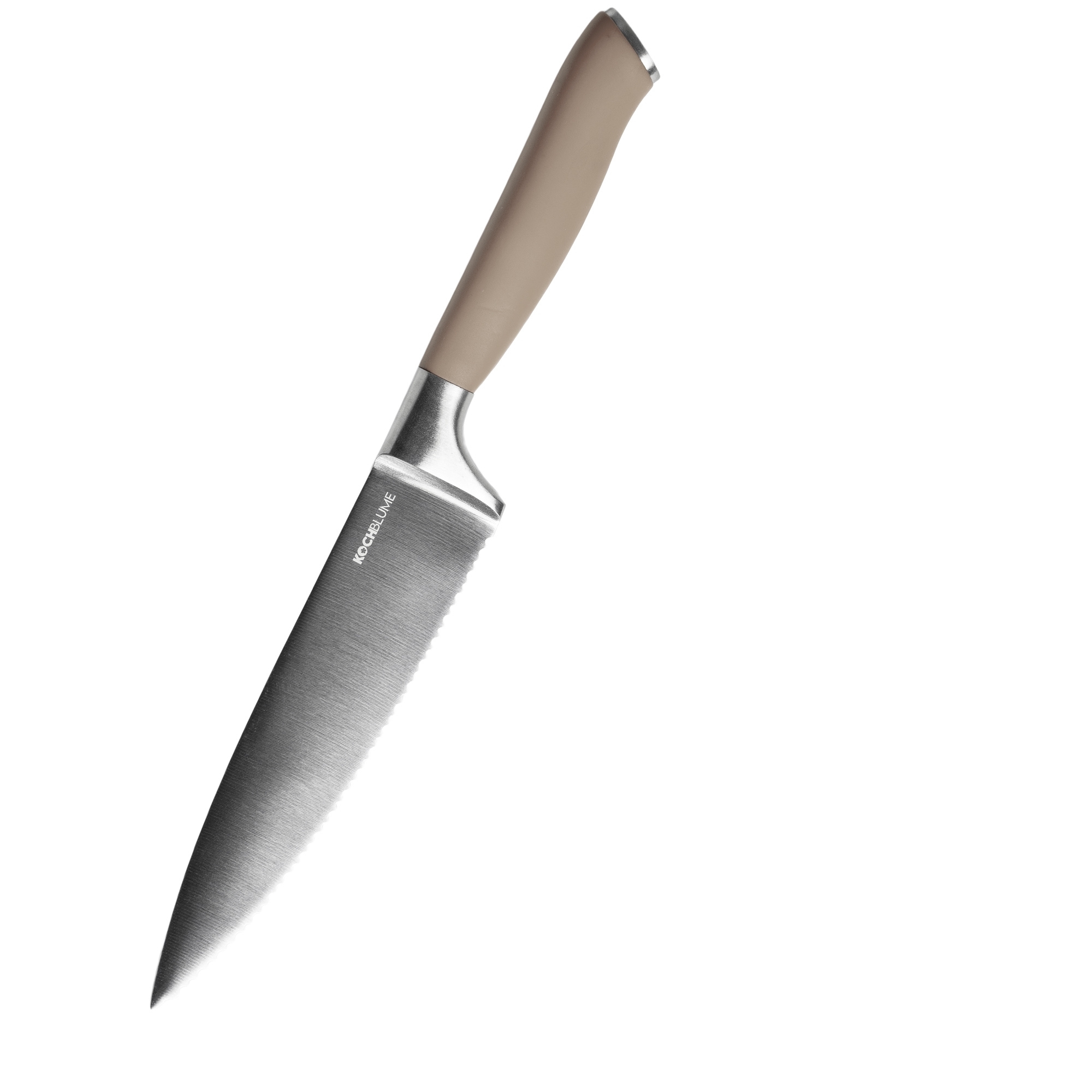 Kochblume - Chefmesser mit Wellenschliff, taupe