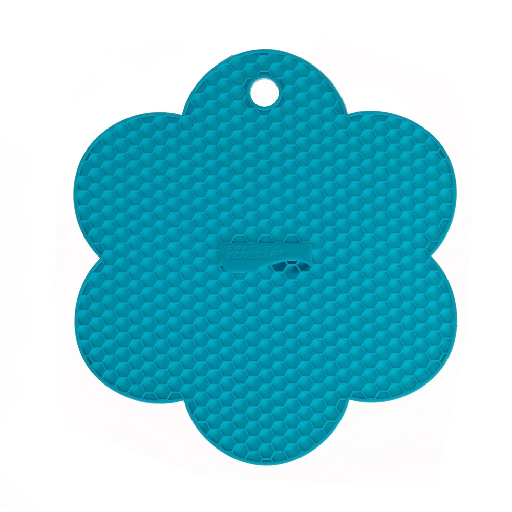 Kochblume - honeycomb - potholders/coasters flower, turquoise