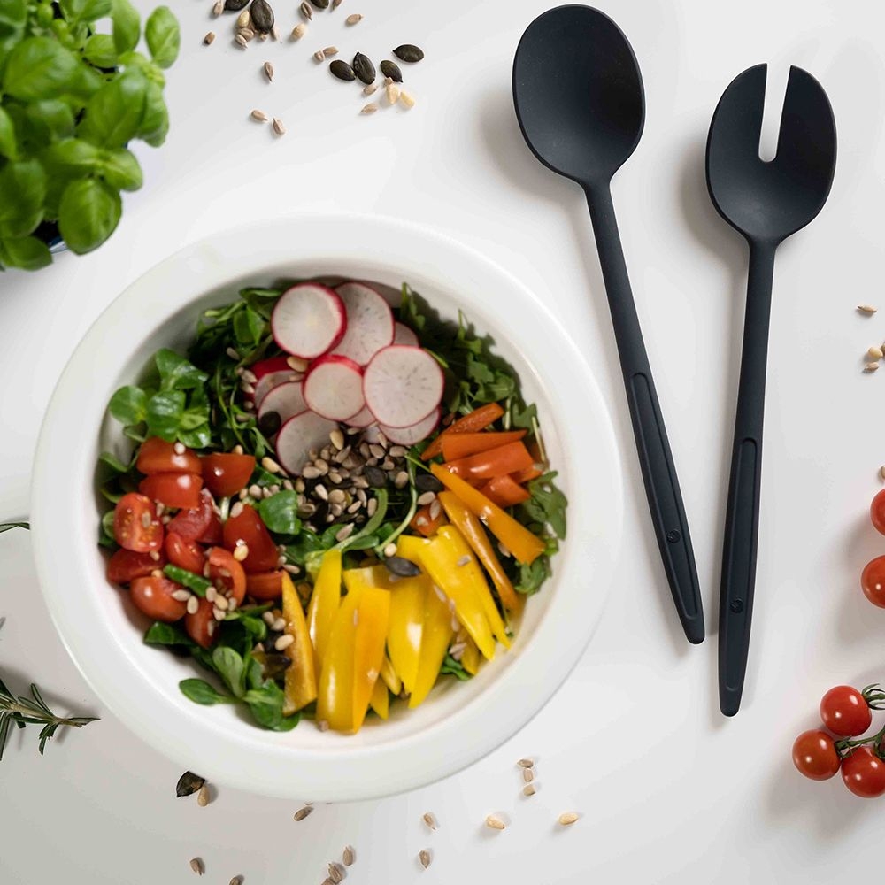 Kochblume - Salatbesteck - 31 cm, anthrazit