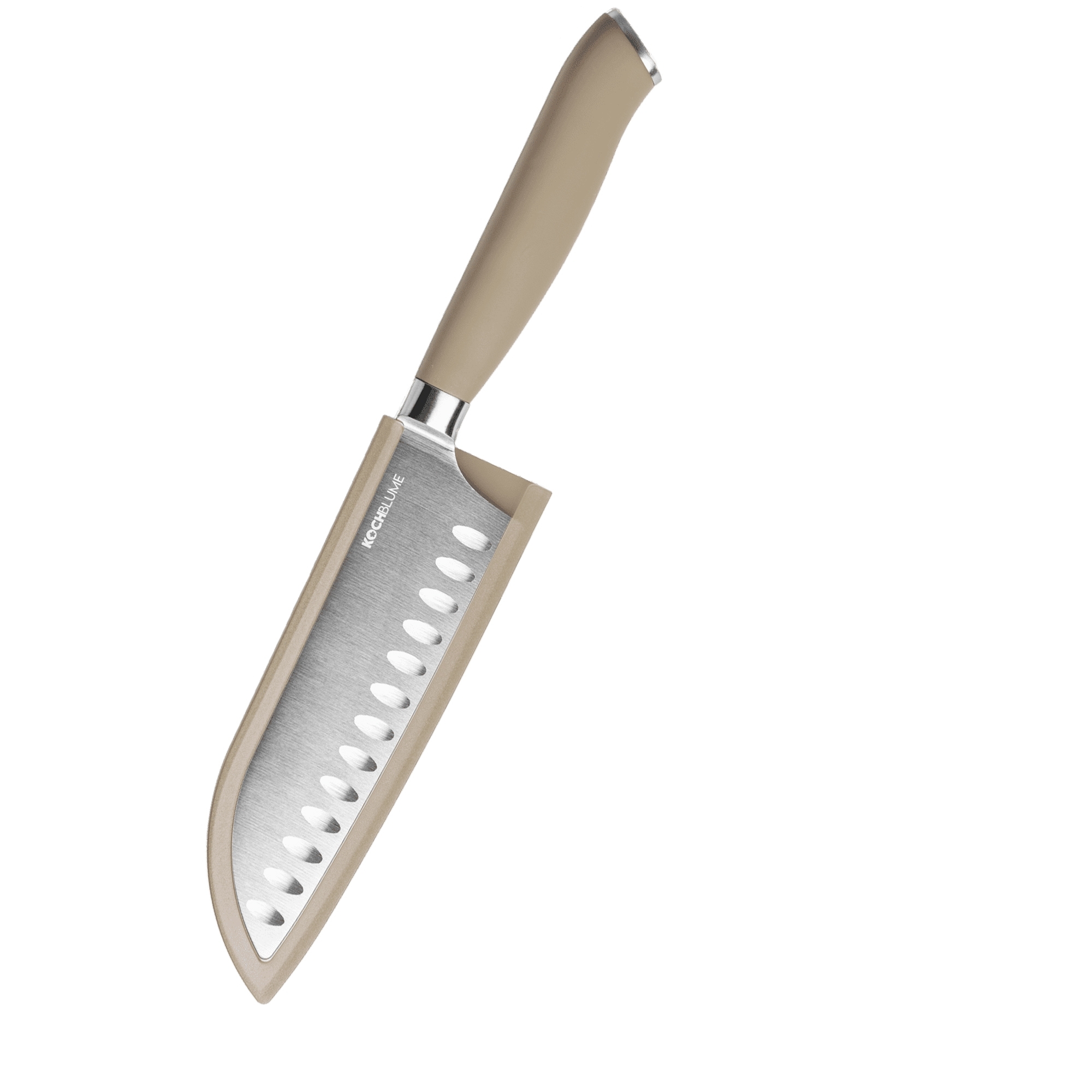 Kochblume - Santoku knife with smooth blade, taupe