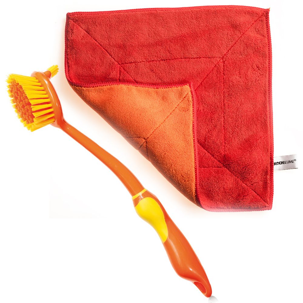 Kochblume - Microfiber cloth + Dish brush 31 cm