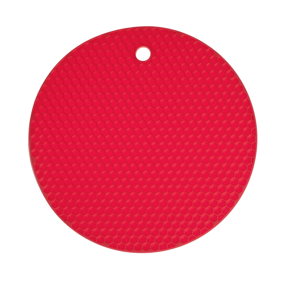 Kochblume - honeycomb-potholders/coasters, round, red
