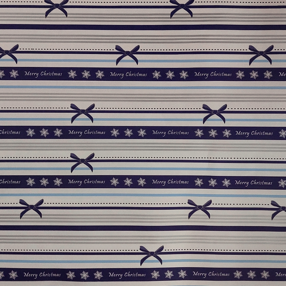 Blaues Culinaris Xmax-Geschenkpapier mit Schleifen