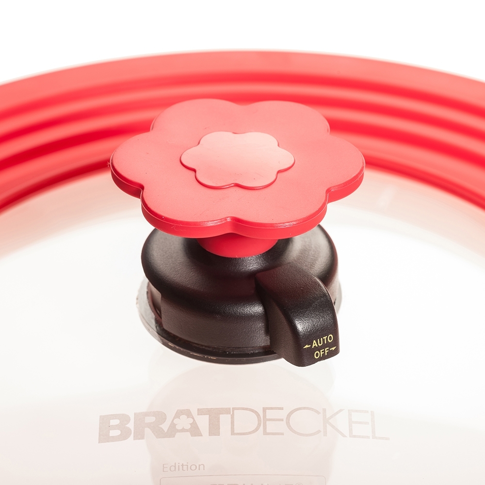 Kochblume - Bratdeckel - groß 31 cm, rot