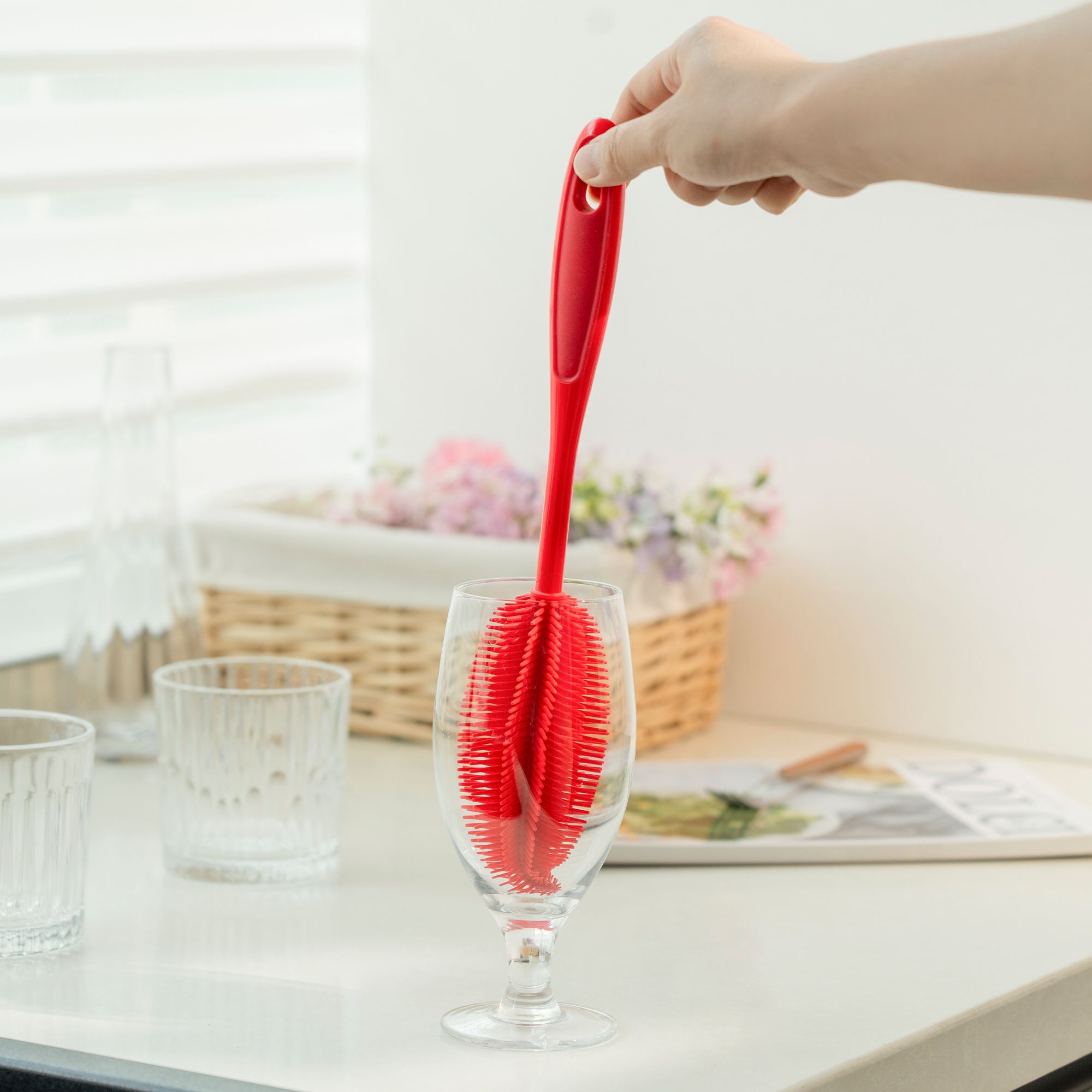 Kochblume - Flaschenbürste rot Kochblume - Flaschenbürste rot